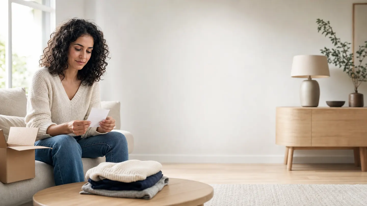 Customer preparing an online return at home